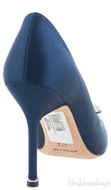 Navy Blue Satin Hangisi Pump