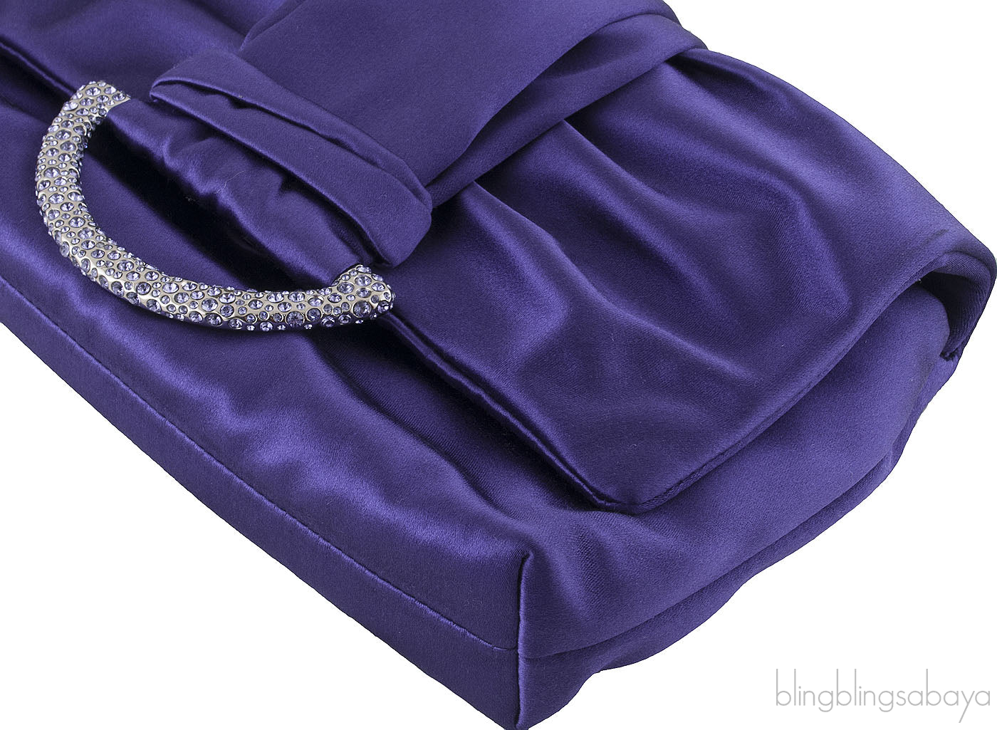 Blue Violet Satin Clutch