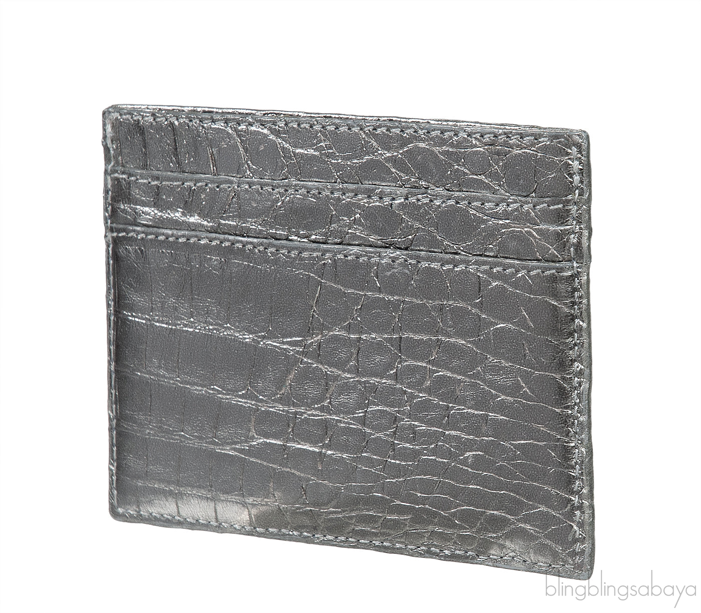 Silver Crocodile Card Holder