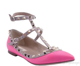 Pink Rockstud Flat Ballerina