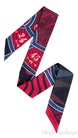 Jeu De Soie Multicolor Print Twilly