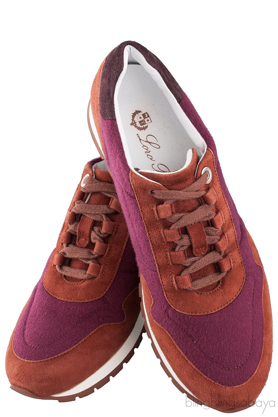 Cashmere & Suede Bi-color Sneakers