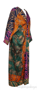 Silk Multicolor Printed CDC Kaftan Dress