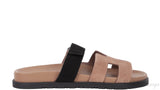 Chypre Rose Perle and Black Suede Sandals
