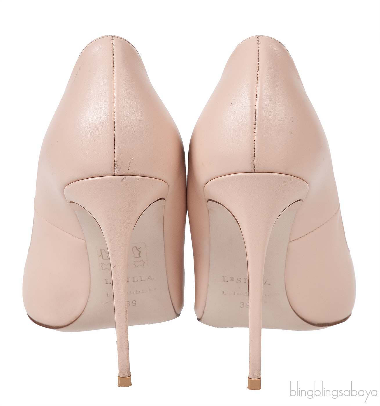 Nude Leather Pointed Toe Heels