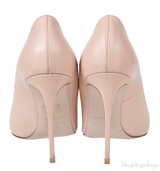 Nude Leather Pointed Toe Heels