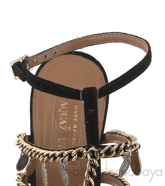 Chain Coin Slingback Sandals