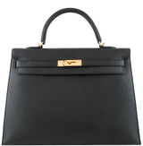 Kelly 35 Black Epsom Sellier GHW