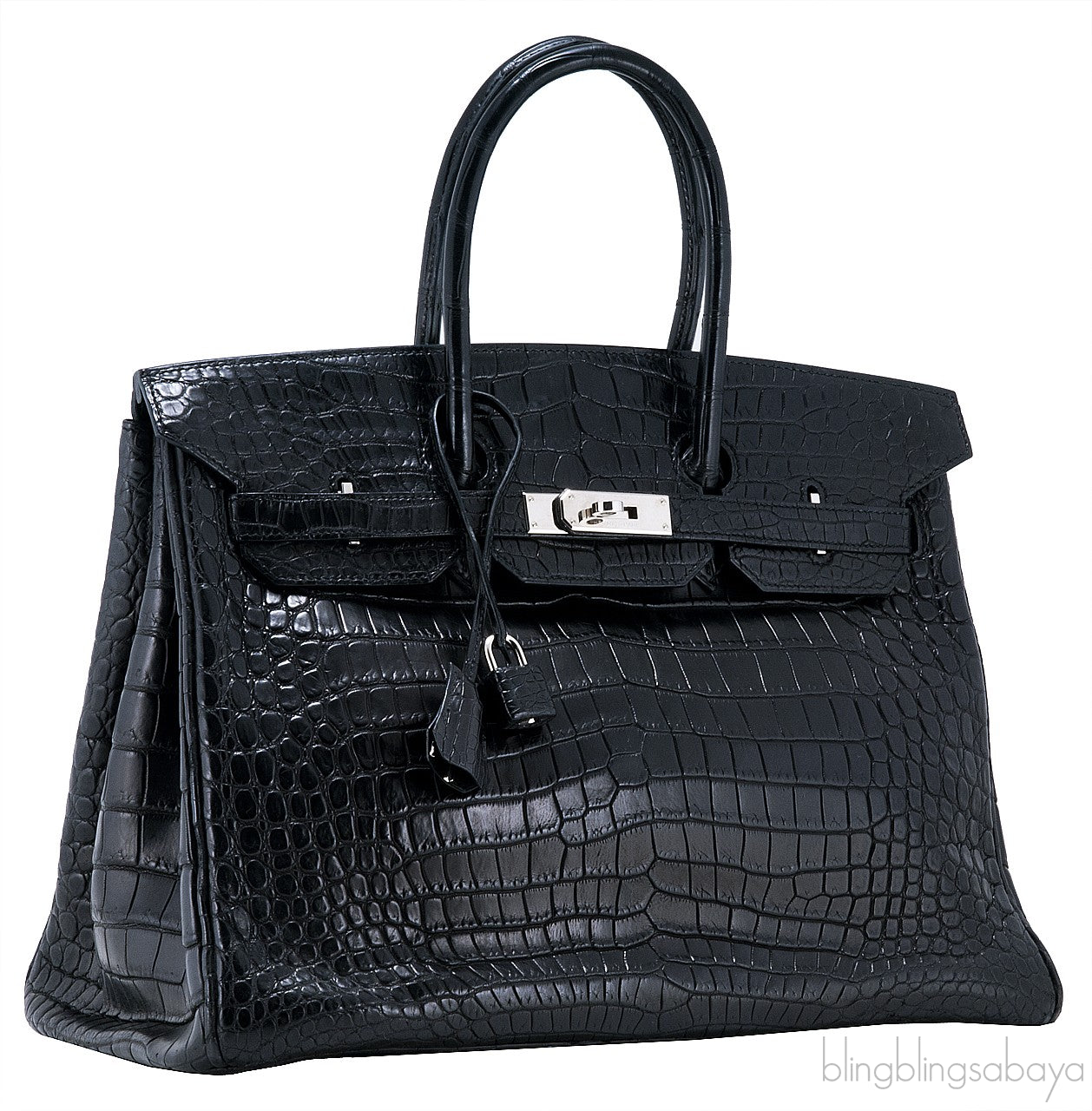 Birkin 35 Black Matte Crocodile PHW
