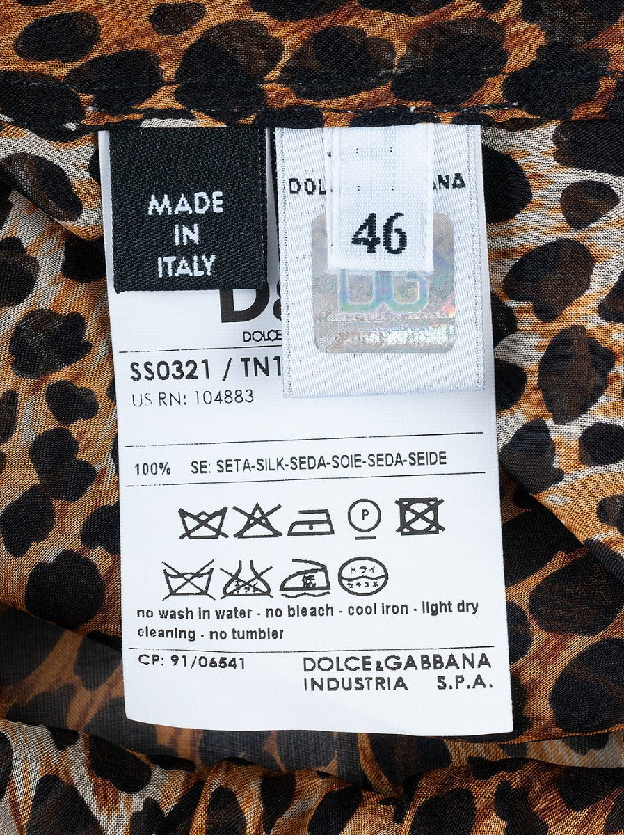 Leopard Print Chiffon Top
