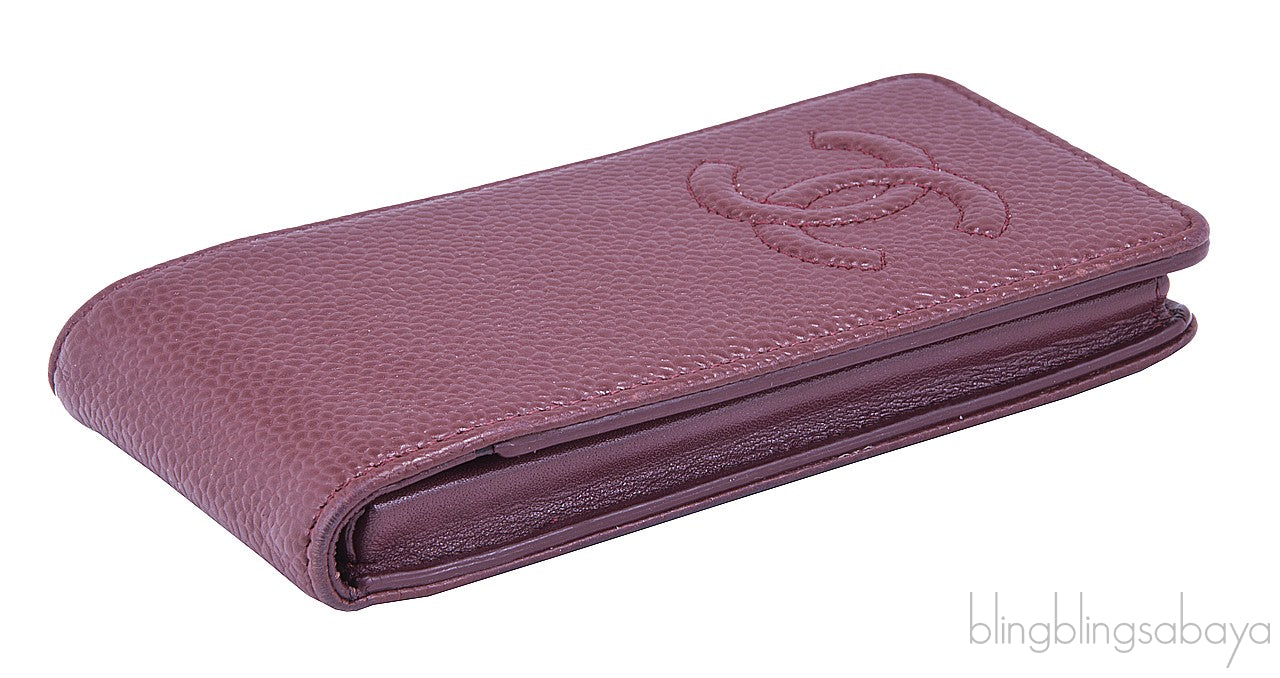 CC Caviar Maroon iPhone Case