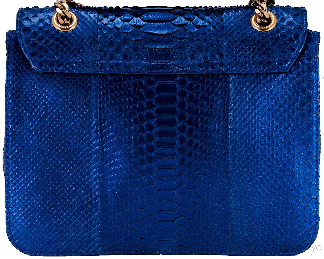 Blue Python Square Shoulder Bag