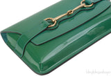 Gucci Bright Bit Green Patent Clutch