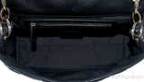 Black Leather Cannage Shoulder Bag