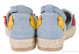 Blue Denim Floral Kids Espadrille