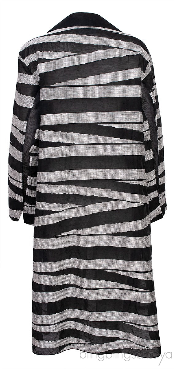 Black & Silver Open Coat
