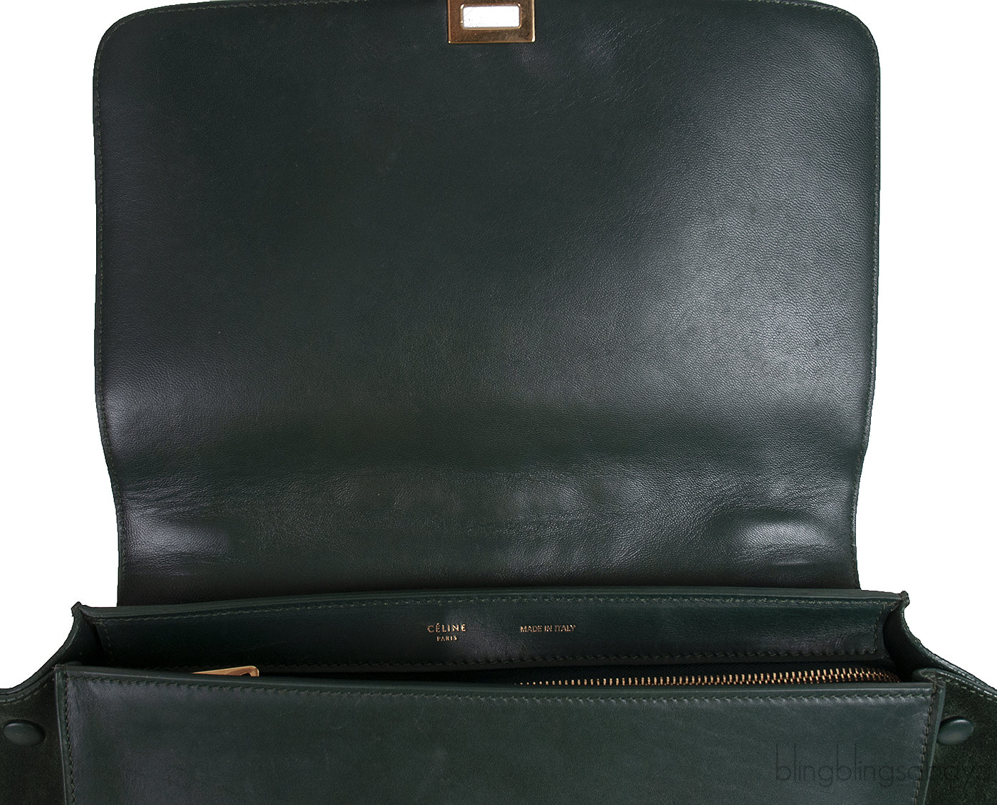 Trapeze Emerald Green Croc Embossed Shoulder Bag