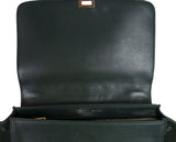 Trapeze Emerald Green Croc Embossed Shoulder Bag