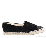 Chanel Velvet CC Cap Toe Espadrille