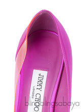 Jimmy Choo Fuchsia Satin Hot Pink PVC Heels 38
