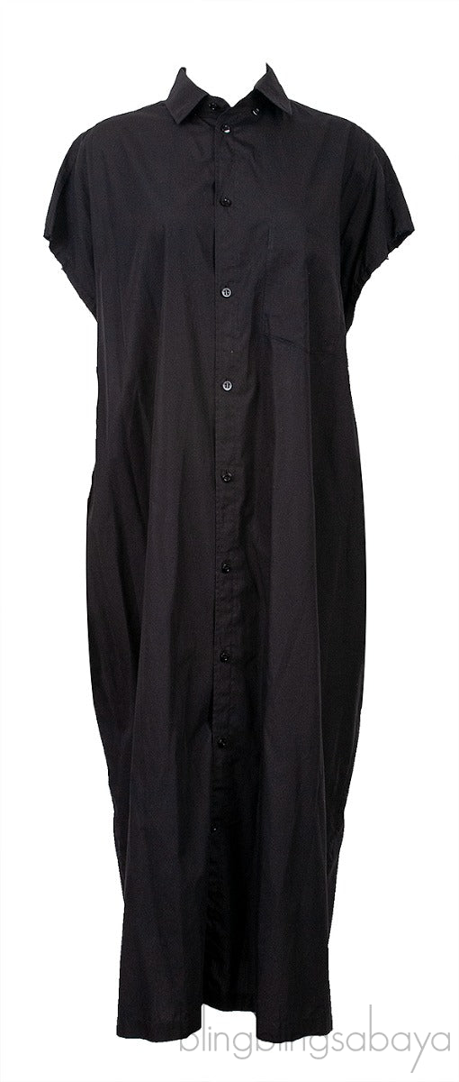Black Oversized Shirt Dress