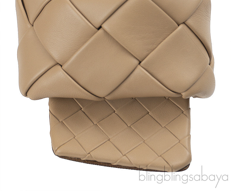 Bottega Veneta Nude Lido Intrecciato Square Toe Mule 38