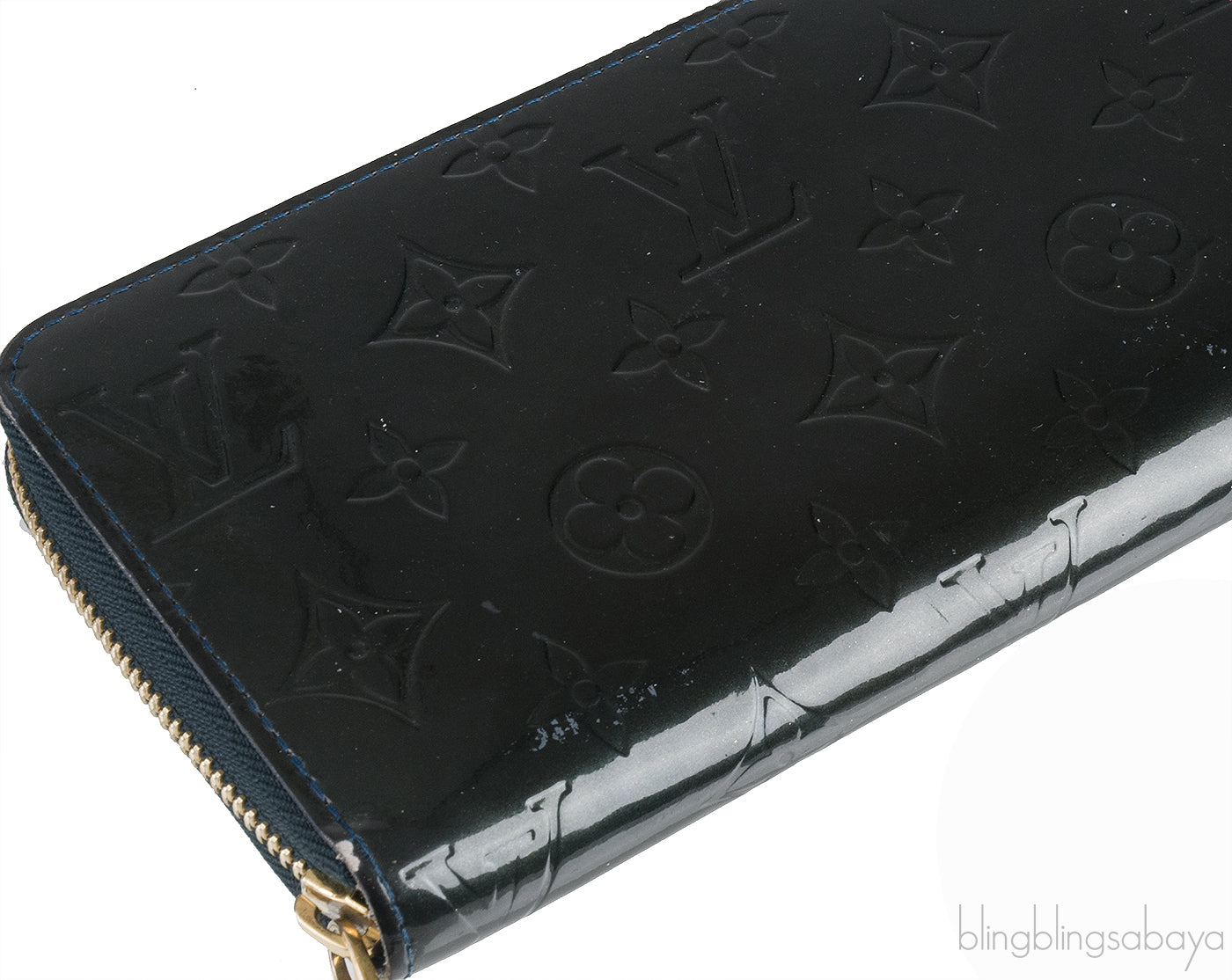 Dark Green Monogram Zip Wallet