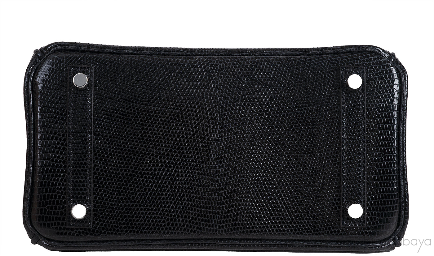 Birkin 25 Black Lizard PHW