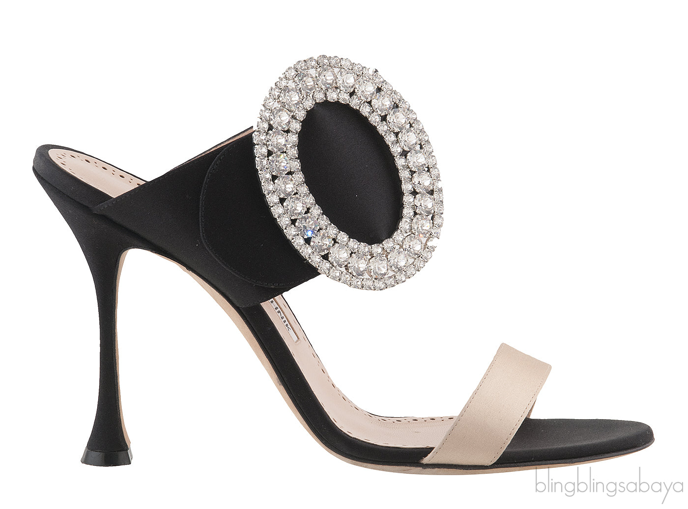 Bi-color Crystal Buckle Sandals