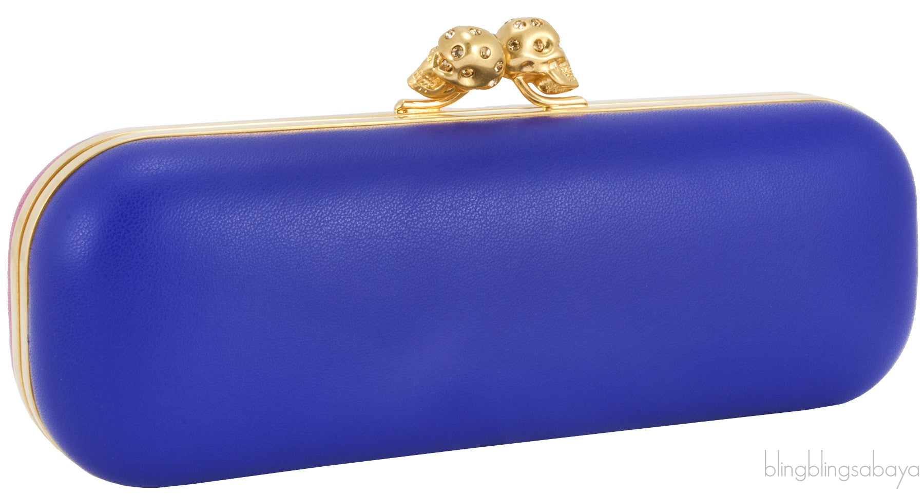 Bicolor Skull Leather Box Clutch*
