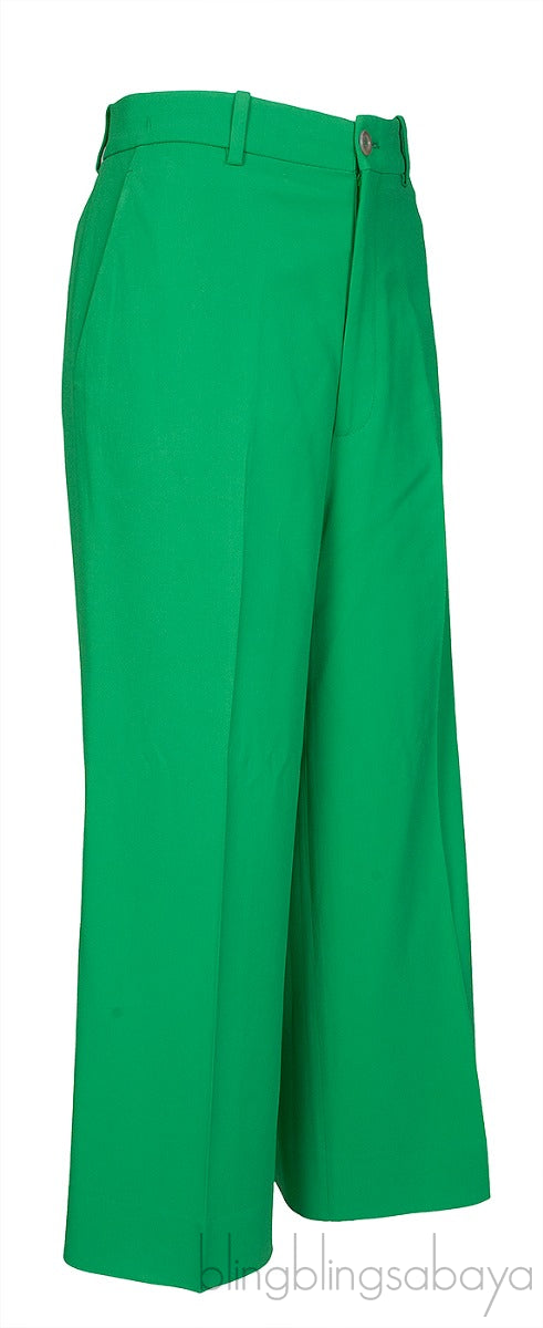 Plain Green Viscose Trouser