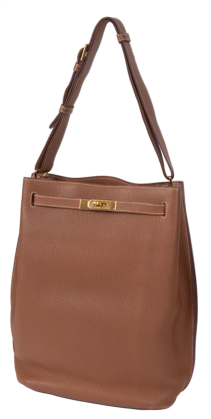 Hermes So Kelly 26 Gold Taurillon Clemence GHW
