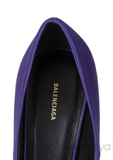 Purple Satin Pointed Toe Heels
