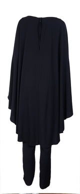 Lauren Ralph Laurent Black Cape Jumpsuit S