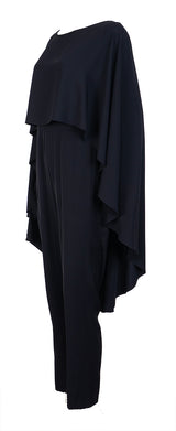 Lauren Ralph Laurent Black Cape Jumpsuit S