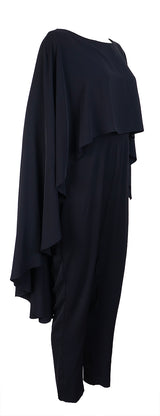 Lauren Ralph Laurent Black Cape Jumpsuit S