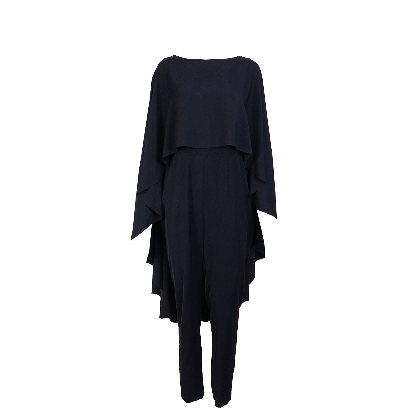 Lauren Ralph Laurent Black Cape Jumpsuit S