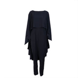 Lauren Ralph Laurent Black Cape Jumpsuit S
