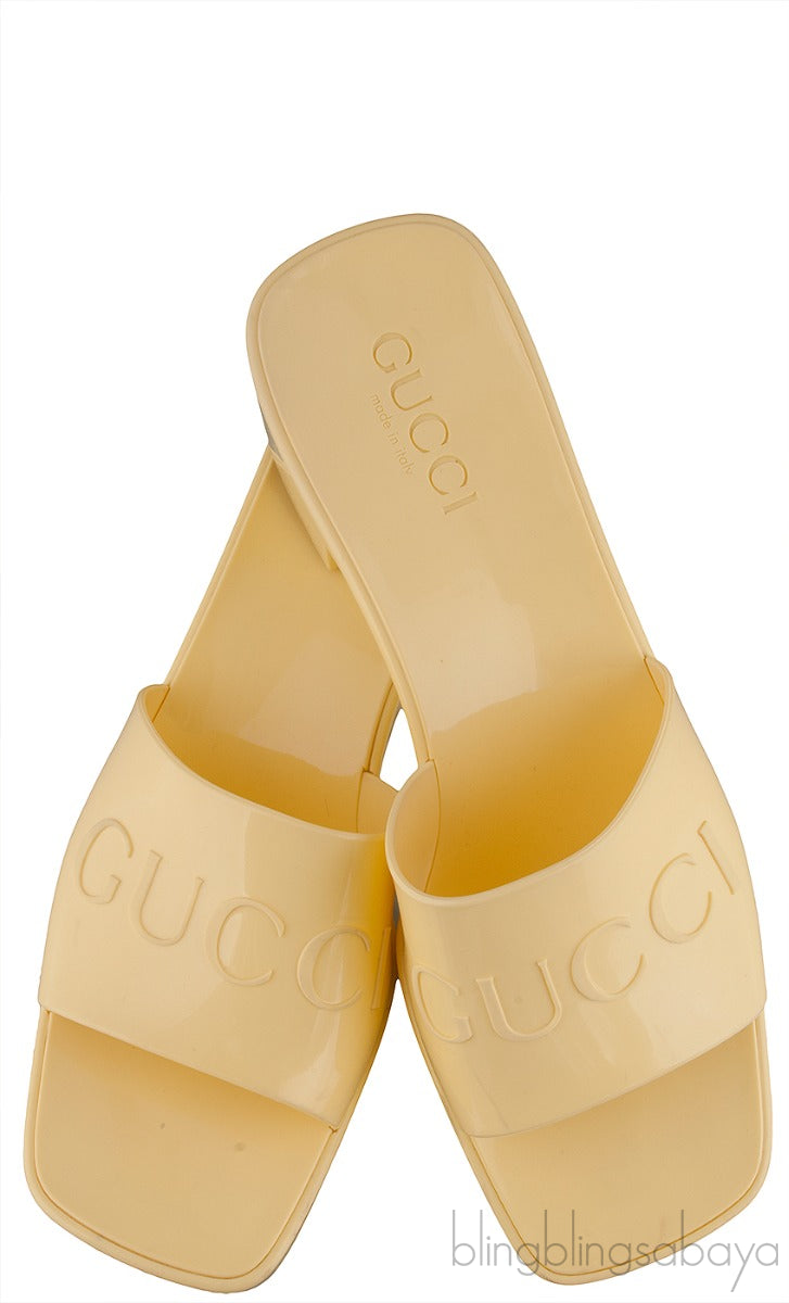 Yellow Rubber Slide Sandals