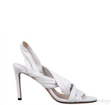 White Leather Slingback Heels