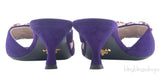 Purple Suede Red Crystal Sandals