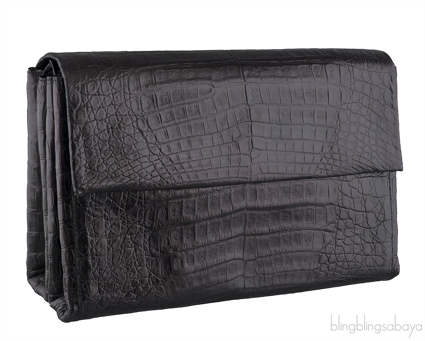 Black Crocodile Chain Shoulder Bag