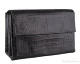 Black Crocodile Chain Shoulder Bag