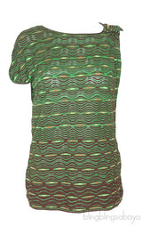 Green & Brown Stretch Blouse