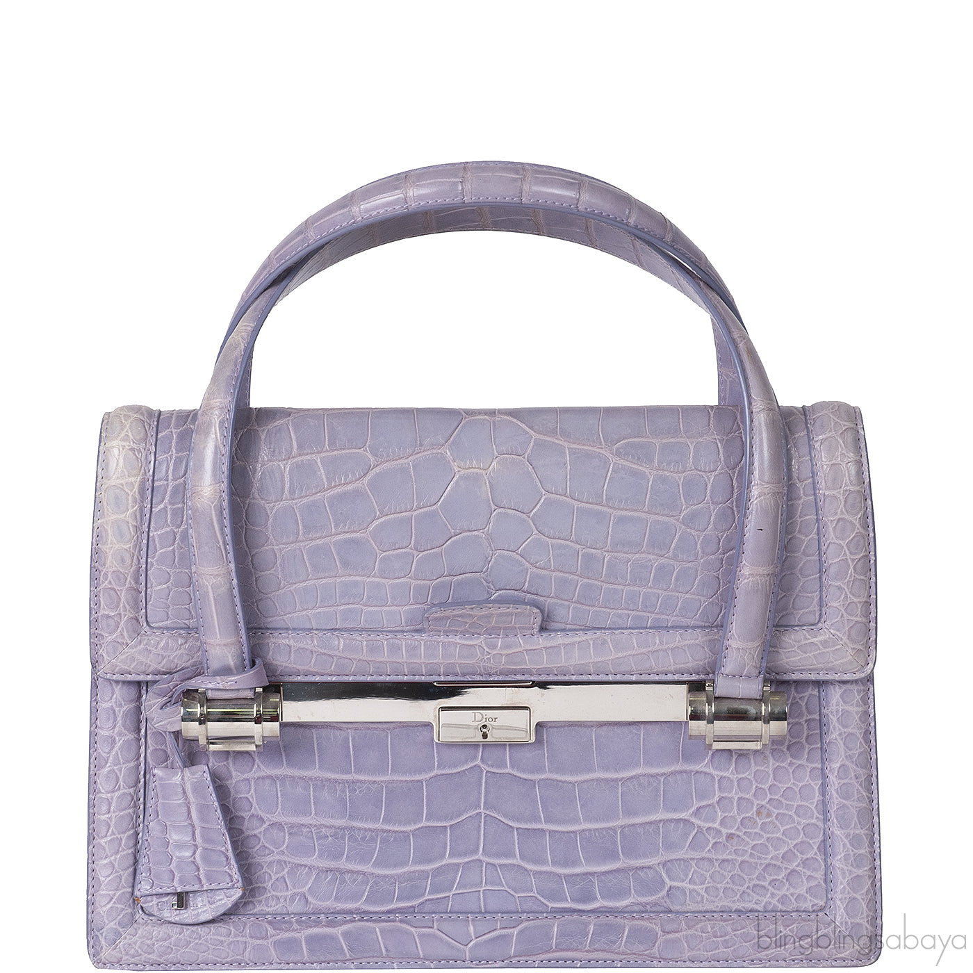 Christian Dior Mitzah Lilac  Crocodile Medium Tote