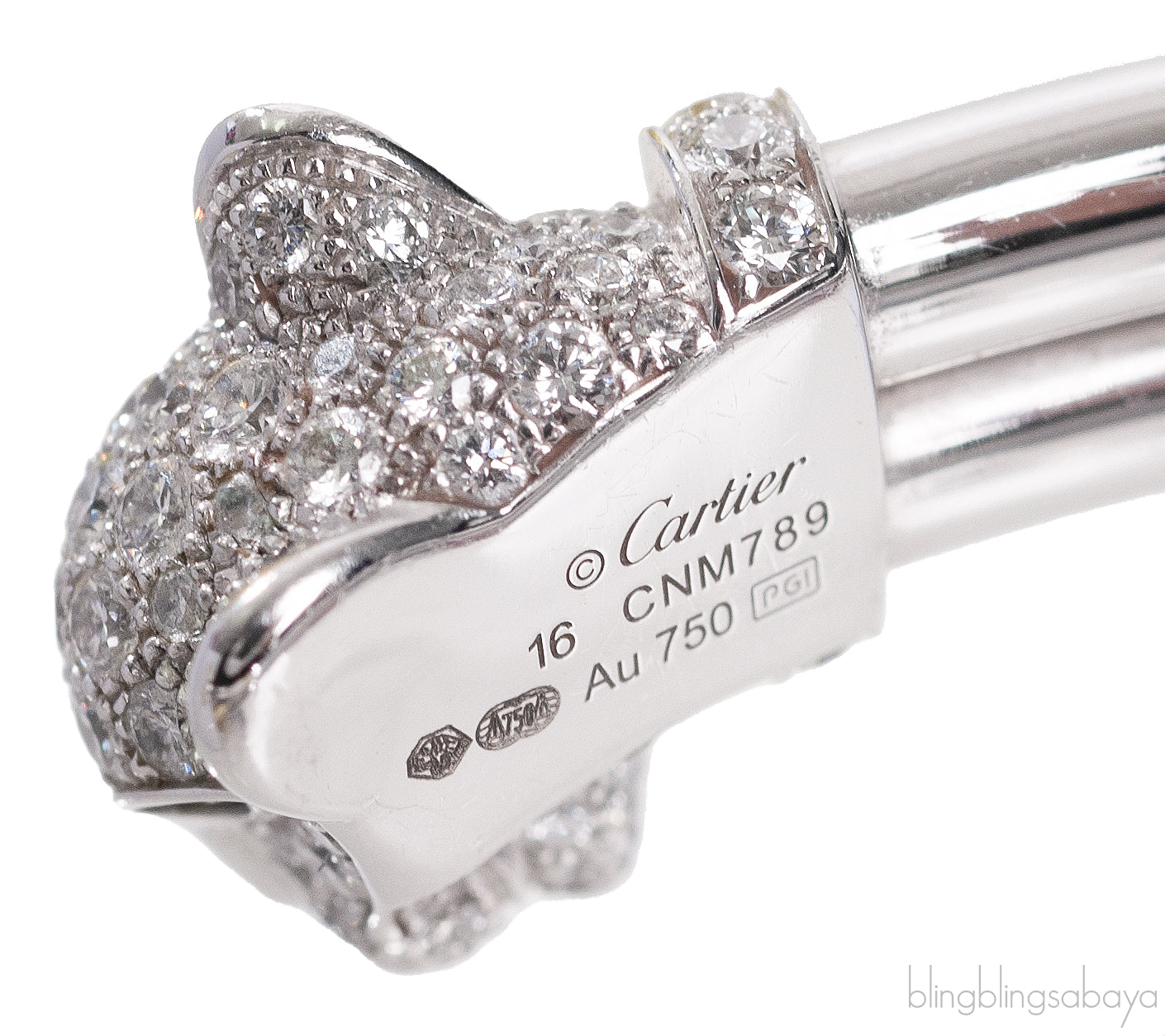 Cartier Panthere White Gold Emerald Onyx Diamond De Cartier Bracelet