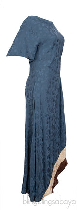 Tri-color Printed Asymmetrical Hem Dress