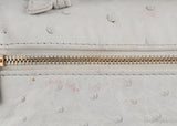 L19 White Ostrich Pouch