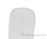 White Rubber Slide Sandals