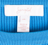 Blue Cold Shoulder Sweater